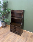 Ercol Dark Elm Waterfall Open Bookcase With Cupboard (SKU151)