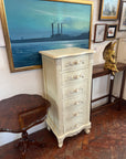 French Style Narrow White Chest Drawers (SKU174)
