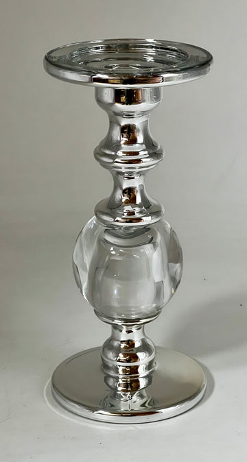 Yankee Candle Holder Glass and Crome (SKU734)