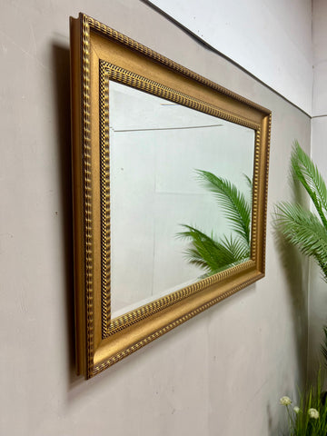 Vintage Large Framed Gold Bevelled Mirror (SKU362)