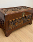 Large Chinese carved wooden storage chest