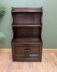Ercol Dark Elm Waterfall Open Bookcase With Cupboard (SKU151)