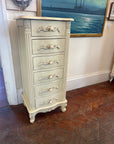 French Style Narrow White Chest Drawers (SKU174)