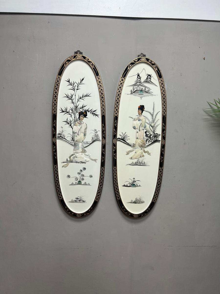 Pair of Wall Decor Panels Oriental Mother of Pearl (SKU419)