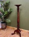 Tall Pedestal Mahogany Vintage Torchere Plant Stand (SKU262)