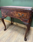 Burr Walnut Writing Table With Leather Insert Top (SKU138)