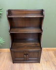 Ercol Dark Elm Waterfall Open Bookcase With Cupboard (SKU152)