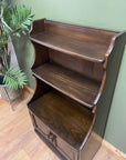 Ercol Dark Elm Waterfall Open Bookcase With Cupboard (SKU151)