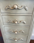 French Style Narrow White Chest Drawers (SKU174)