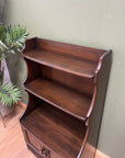 Ercol Dark Elm Waterfall Open Bookcase With Cupboard (SKU152)