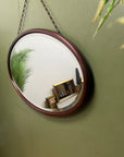 Vintage Wood Framed Oval Mirror (SKU333)