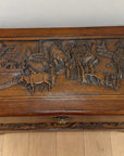 Large Chinese carved wooden storage chest
