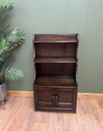 Ercol Dark Elm Waterfall Open Bookcase With Cupboard (SKU151)