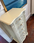 French Style Narrow White Chest Drawers (SKU174)