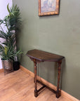 Antique English Oak Demi Lune Console Table (SKU228)