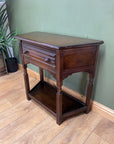 Antique Oak Side Table With Single Drawer (SKU79)
