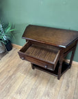 Antique Oak Side Table With Single Drawer (SKU79)