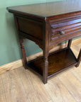 Antique Oak Side Table With Single Drawer (SKU79)