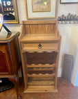 Solid Pine Wine Rack Glass Holder With Prepping Shelf & Drawer (SKU41)