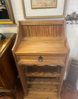Solid Pine Wine Rack Glass Holder With Prepping Shelf & Drawer (SKU41)