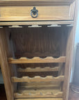 Solid Pine Wine Rack Glass Holder With Prepping Shelf & Drawer (SKU41)