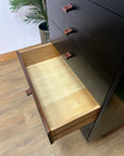 Vintage Retro Meredew Painted Black Tall Chest Drawers (SKU163)