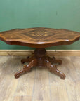 Italian Style Marquetry Inlaid Pedestal Coffee Table (SKU79)