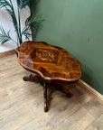 Italian Style Marquetry Inlaid Pedestal Coffee Table (SKU79)