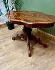 Italian Style Marquetry Inlaid Pedestal Coffee Table (SKU79)