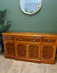 Vintage Yew Wood Breakfront Sideboard (SKU84)