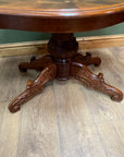 Italian Style Marquetry Inlaid Pedestal Coffee Table (SKU79)