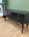 Vintage Stag Painted Black 6 Drawer Sideboard / Chest (SKU253)