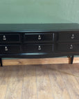 Vintage Stag Painted Black 6 Drawer Sideboard / Chest (SKU253)