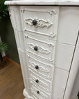 French Style Tall White Chest Drawers (SKU173)