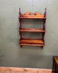Mahogany Wall Hanging 3 Tier Shelf Unit 2 Base Drawers (SKU229)