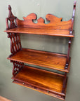 Mahogany Wall Hanging 3 Tier Shelf Unit 2 Base Drawers (SKU229)