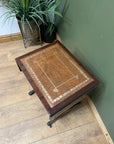 Vintage Mahogany Drop Leaf End Table Leather Top (SKU98)