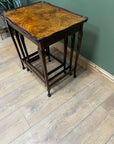 Antique Walnut Scalloped Edge Nest of 3 Tables (SKU68)