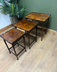 Antique Walnut Scalloped Edge Nest of 3 Tables (SKU68)