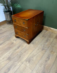 Campaign Style Yew Wood 3 Drawer Side/Lamp Table (SKU78)