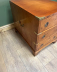 Campaign Style Yew Wood 3 Drawer Side/Lamp Table (SKU78)