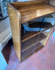 Small Mid Century Glazed Sliding Door Bookcase (SKU128)