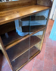 Small Mid Century Glazed Sliding Door Bookcase (SKU128)