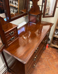 Edwardian Mahogany Triple Mirror Dressing Table (SKU157)