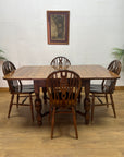Vintage Oak Draw Leaf Extending Dining Table (SKU31)