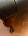 Black Leather Chesterfield Foot Stool (SKU063)