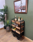 Industrial Style 3 Tier Drinks Trolley On Wheels (SKU76)