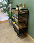 Industrial Style 3 Tier Drinks Trolley On Wheels (SKU76)