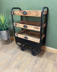 Industrial Style 3 Tier Drinks Trolley On Wheels (SKU76)