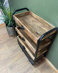 Industrial Style 3 Tier Drinks Trolley On Wheels (SKU76)